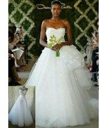 $2,400 OSCAR DE LA RENTA WEDDING SKIRT  GOWN WHT LONG TULLE SKIRT GOWN  8 - £624.94 GBP