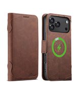 Case for iPhone 15 Pro Max (Color: Coffee) Matte Premium Leather Wallet ... - $94.27 CAD