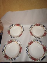 Campbell Soup Lot Of 4 Gibson Soup Bowls 8&#39;&#39; 1997 Checkerboard Vegetable Design - £13.78 GBP