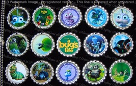 15 A Bug&#39;s Life Silver Flat Bottle Cap Necklaces Set 1 - $15.83