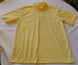 Links Edition Men&#39;s Short Sleeve Polo Shirt Size M medium Yellow Polyest... - $29.69