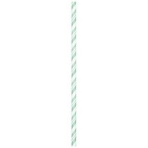 Paper Straws Fresh Mint Green &amp; White Stripe 24 Pack 7.75&quot; Green Party T... - $14.24