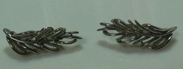Vintage Coro Silver-tone Leaf Clip-on Earrings - $9.41