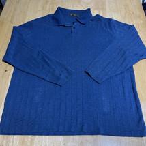Axist Mens Pullover Sweat Shirt Size XL Blue Button Collar Long Sleeve - $17.70