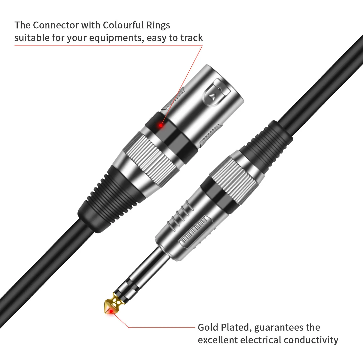 House Home DREMAKE XLR Microphone Cable to Mic Jack 1/4 TRS Cable 6.35mm/6.5mm M - £30.11 GBP