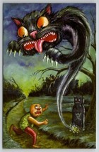 Matthew Kirscht Halloween Forbidden Path Cat Gravestone Shiverbones Postcard MK - £39.92 GBP