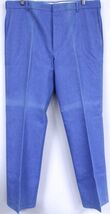 1970s Vintage Men’s Blue Denim Slacks Straight Leg Gold Stitching 38x34 - $43.51
