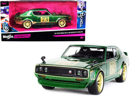 1973 Nissan Skyline 2000GT-R KPGC110 #73 Green Metallic w Gold Stripes Tokyo Mod - £30.61 GBP