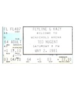 Ted Nugent Concert Ticket Stub May 2 1981 Denver Colorado - £27.45 GBP