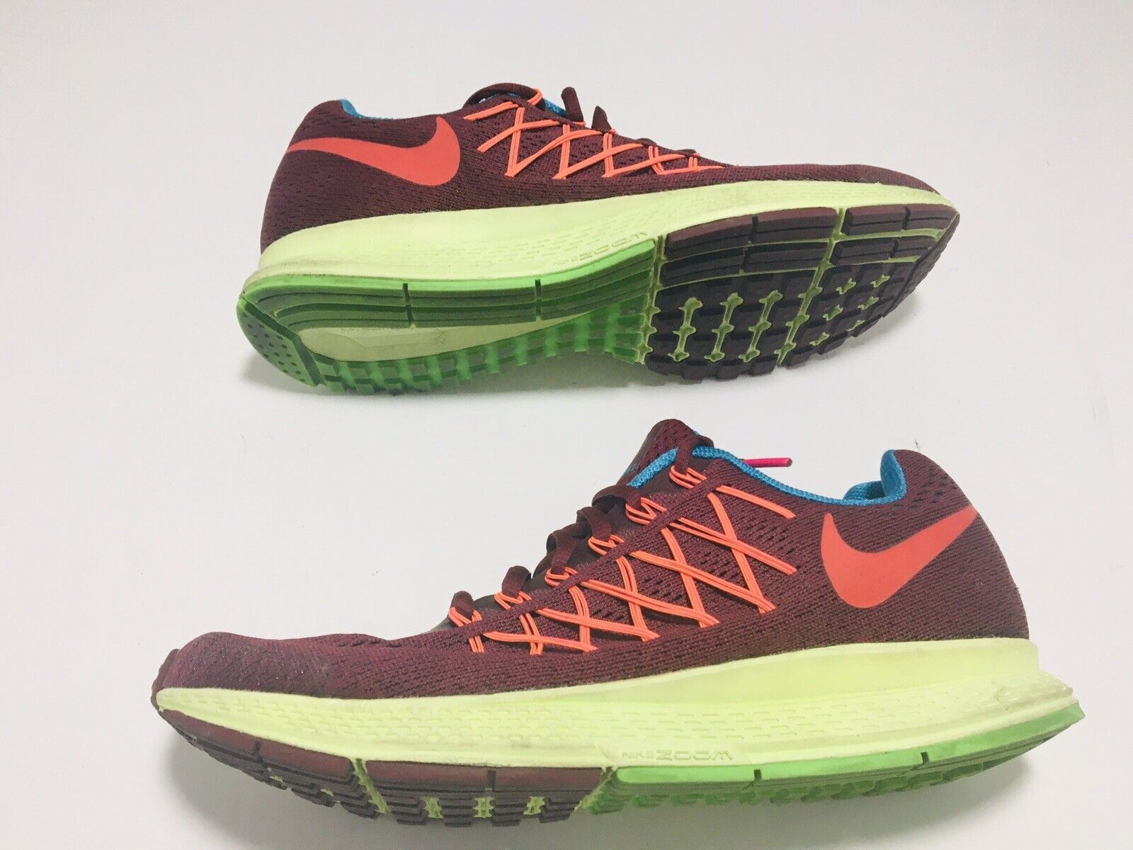 Primary image for Nike Zoom Pegasus 32 Running Shoes Burgundy Blue Green 811339-663 Women's Sz 10M
