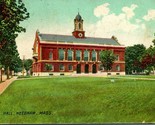 Vtg Postcard 1908 Needham Massachusetts MA Town Hall Rotograph Company - $14.80