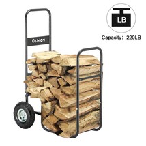 220Lbs Firewood Log Cart Carrier Dolly Trolley Wood Mover Hauler Rack In... - $39.99