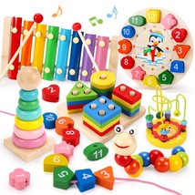Montessori Toys For 2 Year Old Boys Girls, 6Pcs Kids Wooden Toys, Baby Boy Toys  - £27.23 GBP