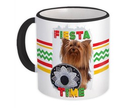 Yorkshire Mexican Hat Fiesta Time : Gift Mug Dog Sombrero Pet Funny Cute Puppy - $15.90