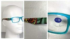 Jade Green Teal Fashion Reading Glasses Tribal Design Temple Arm Unisex ... - $9.79