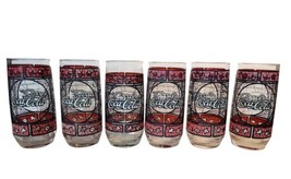 VTG Coca-Cola Tiffany Style Stained Glass Drinking Glasses/Tumblers Set Of 6  - £27.51 GBP