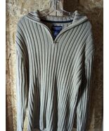roundtree and york men&#39;s large 100% cotton 1/4 zip cable knit sweater - €18,82 EUR