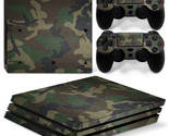 For PS4 PRO Console &amp; 2 Controllers Green Camo Vinyl Skin Wrap Decal  - $13.97