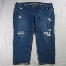 Old Navy 22 Plus Mid Rise Boyfriend Light Destroyed Stretch Denim Womens Jeans - $19.49