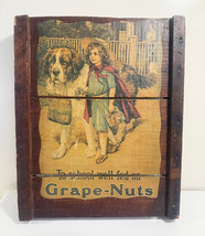 Vintage Antique Grape-Nuts Cereal Advertisement Decopaged On Old Wood 15... - $610.10 MXN