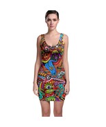 Sexy Bodycon Dancing Dress DMT dark drugs psychedelic trippy hippie Stre... - $39.56 CAD