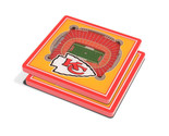 Kansas City Chiefs NFL 3D Arrowhead Stadium View 2 pc Drink Coaster 4x 4 - £18.25 GBP
