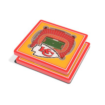 Kansas City Chiefs NFL 3D Arrowhead Stadium View 2 pc Drink Coaster 4x 4 - £17.86 GBP