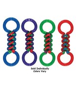 MPP Double Tug Dog Toys Tough TPR Rubber Braided Fetch Play Assorted Col... - £14.64 GBP