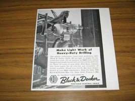 1955 Print Ad Black &amp; Decker Drills Heavy Duty Drilling Towson,MD - £8.82 GBP