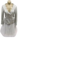 FENDI Italy Couture Silver Gray Jacket with Two Different Skirts  - Size 42 - $449.99