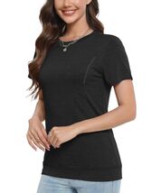 NILOUFO Womens Summer Casual Short Sleeve Tunic Top Crew Neck Black Size M - $68.43 MXN NILOUFO Womens Summer Casual Short Sleeve Tunic Top Crew Neck Black Size M - $68.43 MXN