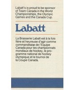  CANADA CUP 1984 LABATT&#39;S POCKET SCHEDULE - TROPHY  WORLD CHAMPIONSHIPS ... - £1.36 GBP