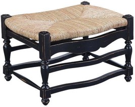 Ottoman French Country Blackwash Rush Rattan Seat - £494.80 GBP