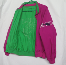 Vintage 90s Nautica Reversible Fish Scuba Pink Green Coat Jacket Sz L Large - £111.37 GBP