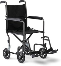 Medline Aluminum Transport Chair with 17” Seat, 8” Wheels, Hammertone 25... - $165.77 CAD