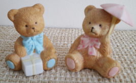 Baby Shower/Cake Topper/Nursery Decor Boy/Girl Small Ceramic Teddy Bears... - £15.85 GBP