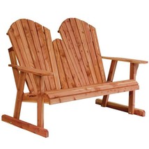 EZ IN &amp; OUT ADIRONDACK LOVESEAT BENCH - Amish Red Cedar Outdoor Furniture - £658.62 GBP