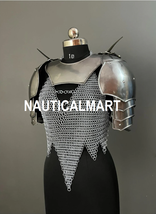 Medieval Female Knight Steel Armor: Gorget, Pouldron, Chainmail - for Ro... - $199.00