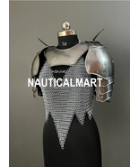 Medieval Female Knight Steel Armor: Gorget, Pouldron, Chainmail - for Ro... - €168,54 EUR