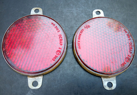 Two 3&quot; (75mm) Red Reflectors with Russian (USSR) Writing in Metal Housing - £17.26 GBP