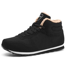 Winter Men Shoes Black Sneakers Keep Warm  Lace Up Ankle Boots Short Plush Men&#39;s - £38.34 GBP