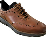 COLE HAAN Men&#39;s 4 Zerogrand Wingtip British Tan Leather Oxford Shoes C31844 - $93.53