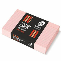 Olympic Ruled System Cards 75x125mm (100pk) - Pink - $32.42