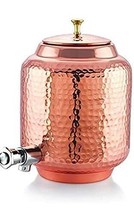 Hammered Copper Water Dispenser Matka with Lid, 4 Litre - £92.74 GBP