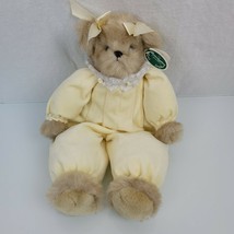 The Bearington Collection Stuffed Plush Teddy Bear Morgan Yellow Velour Lace  - £39.55 GBP