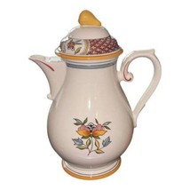 Normandie Villeroy &amp; Boch Coffee Pot Weave Flowers Floral Fruit Teapot Discontin - £78.43 GBP
