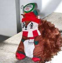 Merry &amp; Bright Christmas SQUIRREL Flattie Small Dog Toy, Crinkle &amp; Squea... - $163.84 MXN