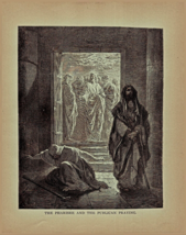 1890 Gustave Dore Victorian Woodcut Print Pharisee Praying Story Of Jesus DWC4 - £20.43 GBP