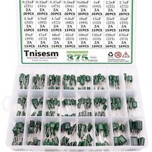 Tnisesm 375 Pcs 24 Value Metalized Mylar Polyester Film Capacitors Assortment - £15.55 GBP