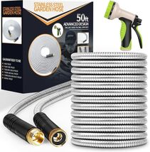 50ft Puncture Proof Stainless Steel Water Hose - Lightweight, Leak-Proof... - $77.17